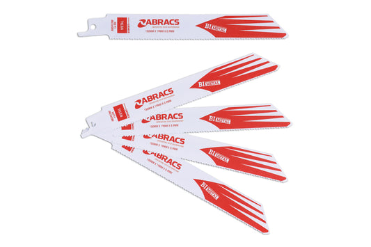 Connect Abracs Reciprocating Saw Blades 150 x 19 x 0.9mm 14tpi 5pc 32268
