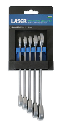 Laser Tools Ratchet Ring Combination Spanner Set 5pc 3229