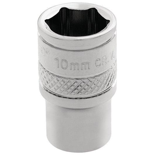 Draper 1/4"D HI-TORQ 6 Point Socket 10mm Knurled Ring Standard Length 32562
