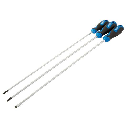 Draper Extra Long Reach Soft Grip Screwdriver Set 450mm 3 Piece 32603