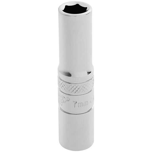 Draper HI-TORQ 7mm 6 Point Deep Socket 1/4" Sq Dr Chrome 32661