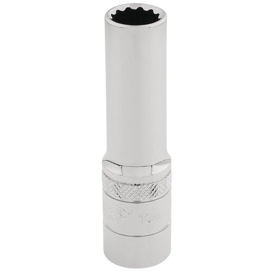 Draper 10mm HI-TORQ 12 Point Deep Socket 3/8" Sq. Dr knurled Ring Polished 32819
