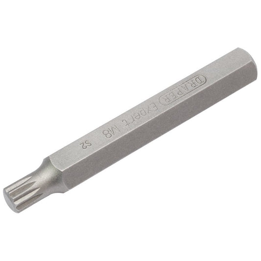 Draper M8 x 75mm Spline 10mm Insert Bit for Mechanic's Bit Sets 33346