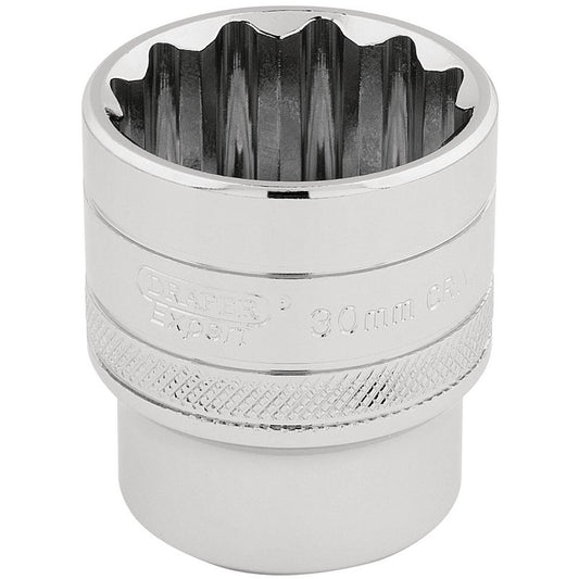 Draper HI-TORQ 1/2"D 30mm 12 Point Chrome Socket Standard Length 33586