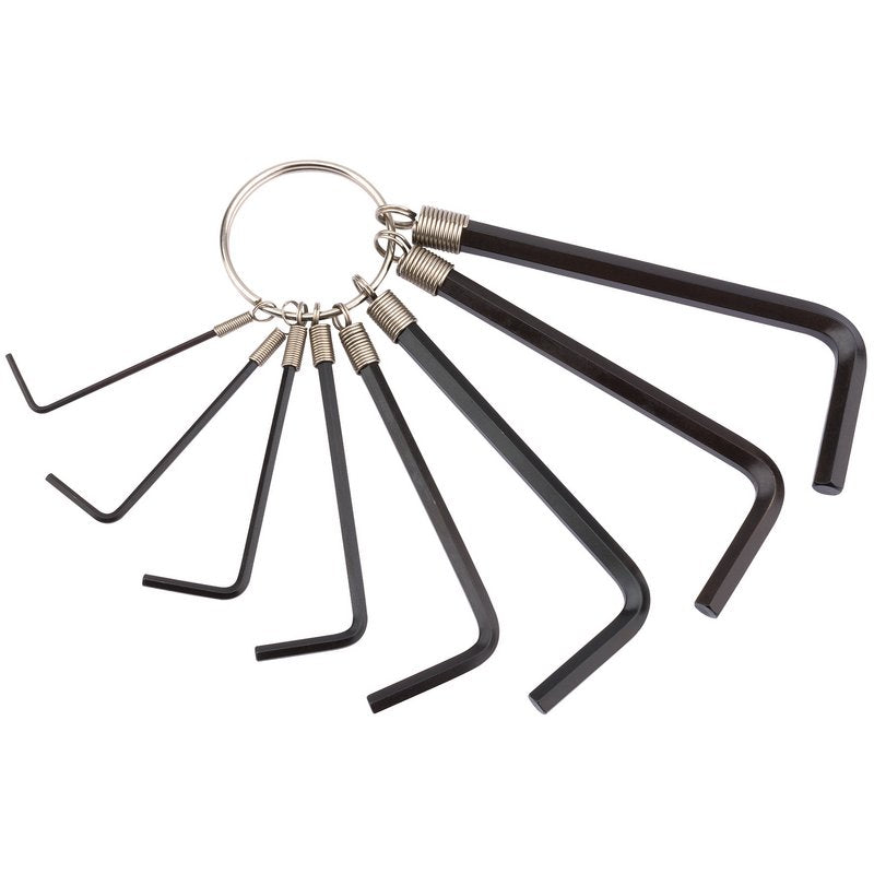 Draper Metric Hexagon Key Set 8 Piece Held On Key Ring Holder 33652