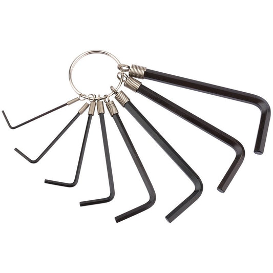 Draper Metric Hexagon Key Set 8 Piece Held On Key Ring Holder 33652