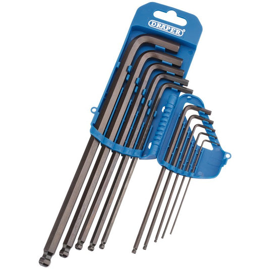 Draper Extra Long Imperial Hex and Ball End Hex Key Set 10 Piece 33723