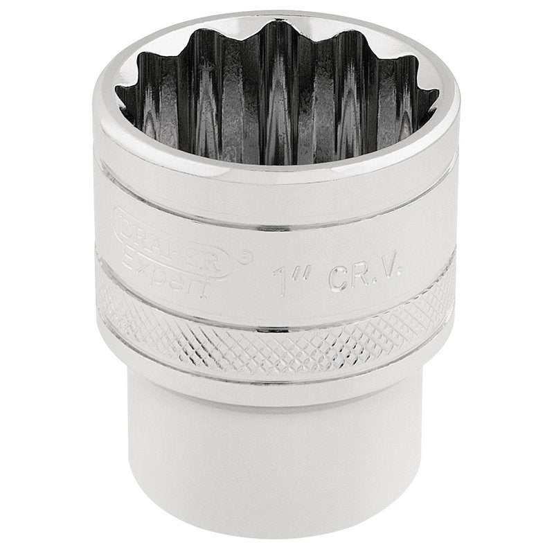 Draper HI-TORQ 1/2"D 12 AF 12 Point Chrome Socket Standard Length 33725