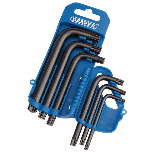 Draper Torx Star Key Set 6 Piece Packed in plastic holder T25 Through T55- 33737