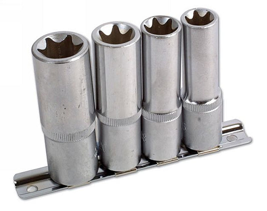Laser Tools Inverted Deep Torx Star Socket Set 1/2"D E16 to E24 4pc 3392