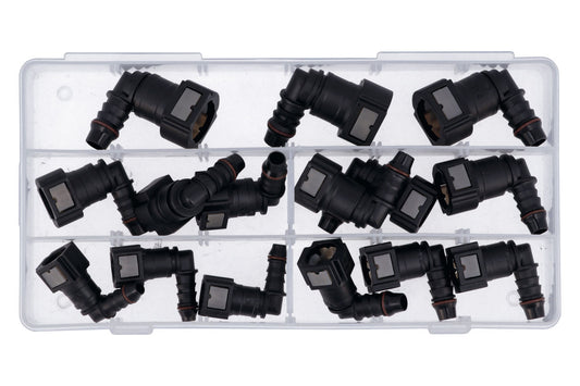 Connect Assorted 90� Angled Fuel Line Quick Connectors 15pc 34030