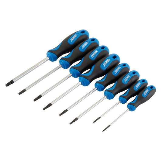 Draper Torx Star Security Soft Grip Screwdriver Set 8 Piece Blasted Tips 34251