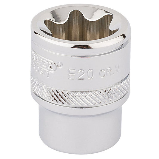 Draper Torx Star Inverted Socket 3/8" Sq Dr E20 34265
