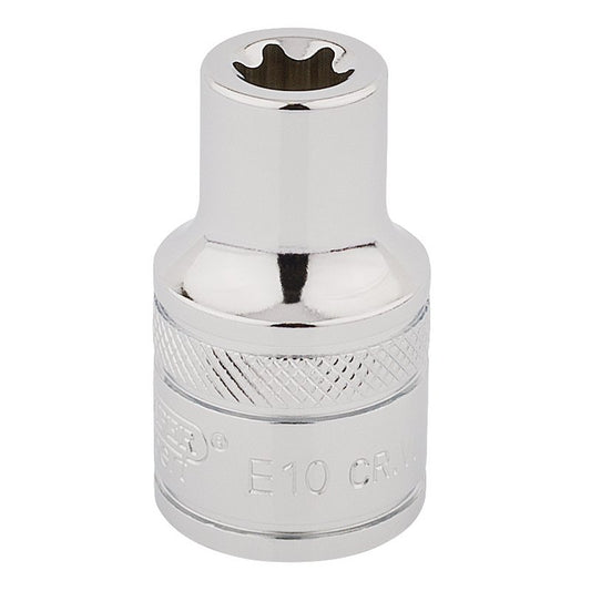 Draper Inverted Torx Star Socket, 1/2" Sq Dr E10 Chrome 34270