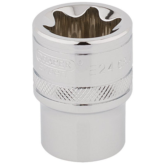 Draper Inverted Torx Star Socket 1/2" Sq Dr E24 Chrome 34402
