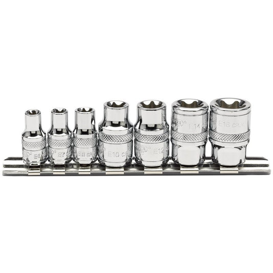 Draper Expert Inverted Torx Star Socket Set 1/4" and 3/8"D 7 Piece 34412