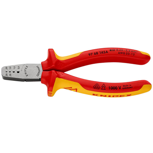 KNIPEX VDE Crimping Pliers for Wire Ferrules 145mm 0.25 to 2.5 mm² - 97 68 145 A