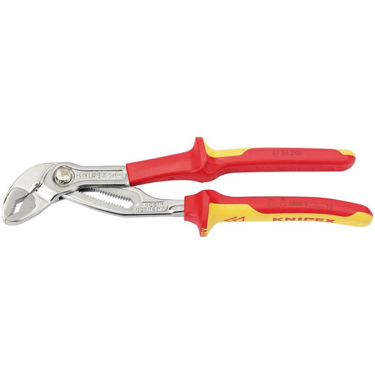 Knipex Cobra VDE Chrome Waterpump Pliers 250mm Press Button Adjustment 87 26 250