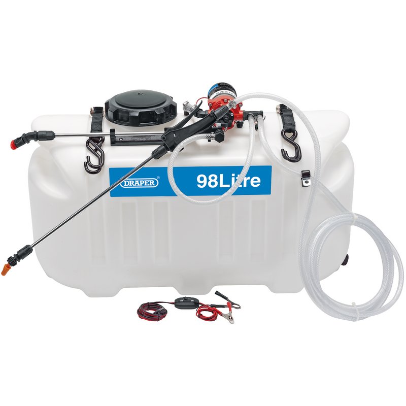 Draper 12V DC ATV Spot Broadcast Sprayer 98L Fertilizer Weed Killer Deicer 34677