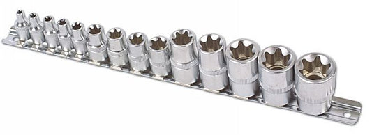Laser Tools Inverted Torx Star Socket Set 1/4"D 3/8"D 1/2"D 14pc E4 to E24 3482