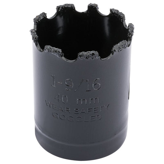 Draper Tungsten Carbide Grit Hole Saw 40mm Welded Tungsten Grit Rim 34893