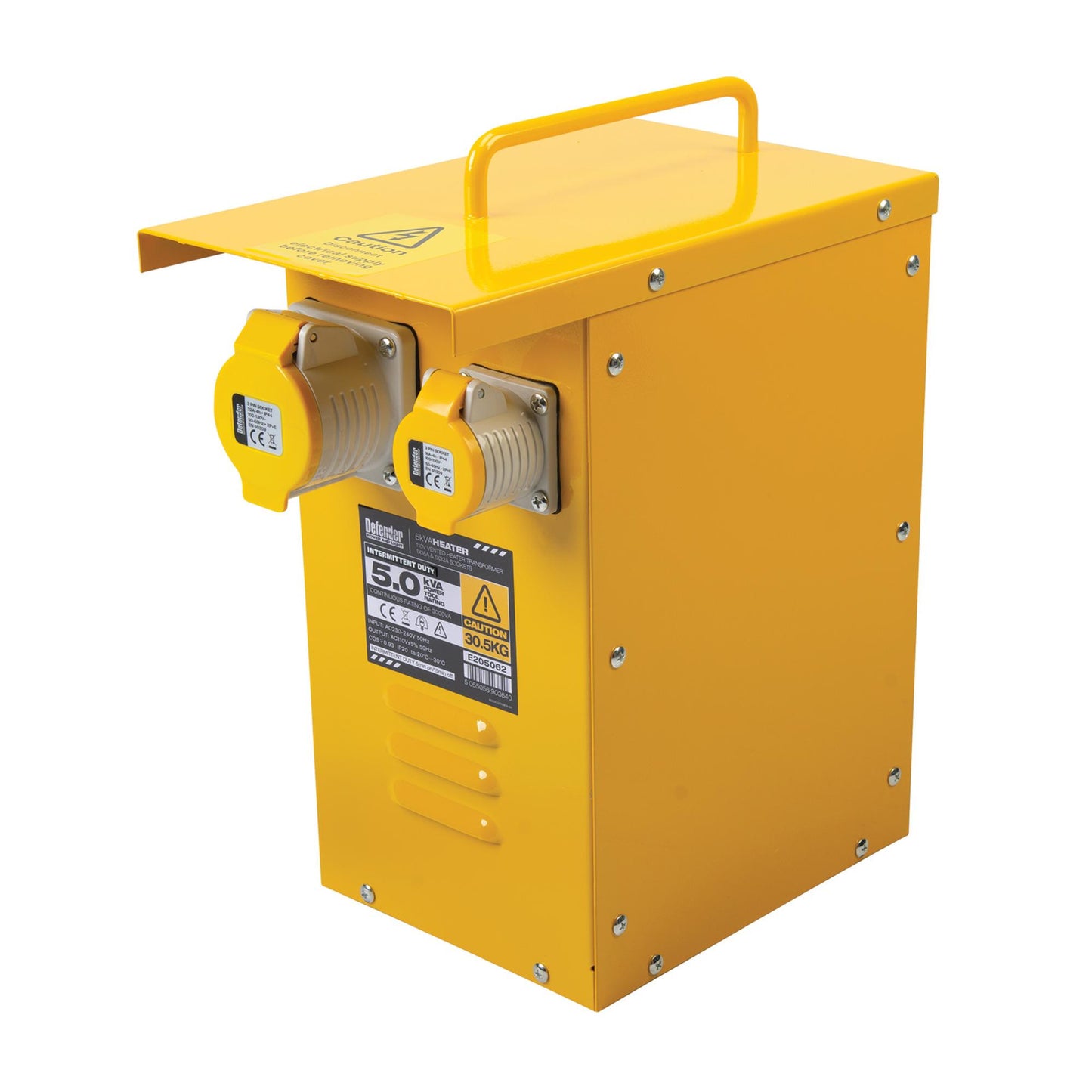 Defender E205062 110V 5kVA Metal Heater Transformer, 16A / 32A
