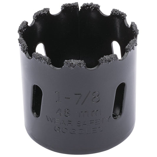 Draper Tungsten Carbide Grit Hole Saw 48mm Welded Tungsten Grit Rim 34940