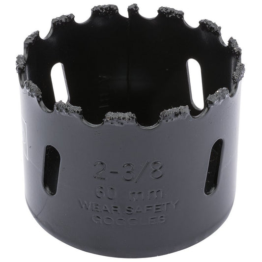 Draper Tungsten Carbide Grit Hole Saw 60mm Welded Tungsten Grit Rim 34950