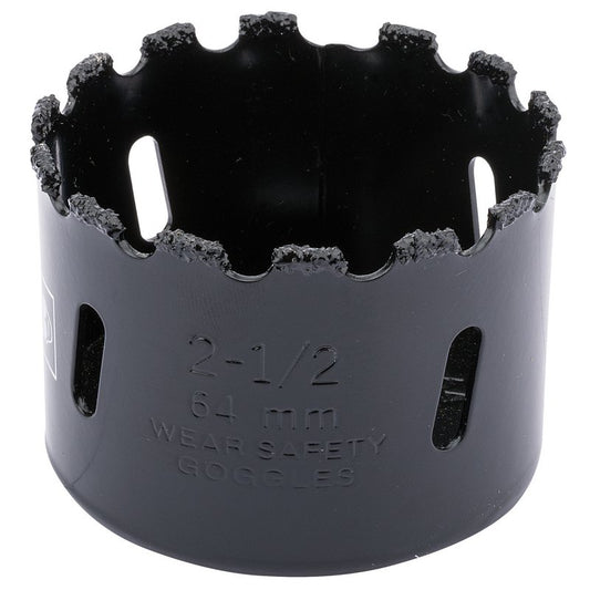 Draper Tungsten Carbide Grit Hole Saw 64mm Welded Tungsten Grit Rim 34951
