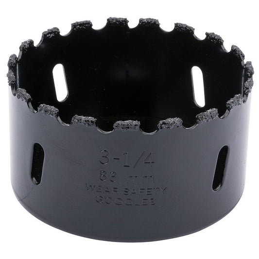 Draper Tungsten Carbide Grit Hole Saw 83mm Welded Tungsten Grit Rim 34954