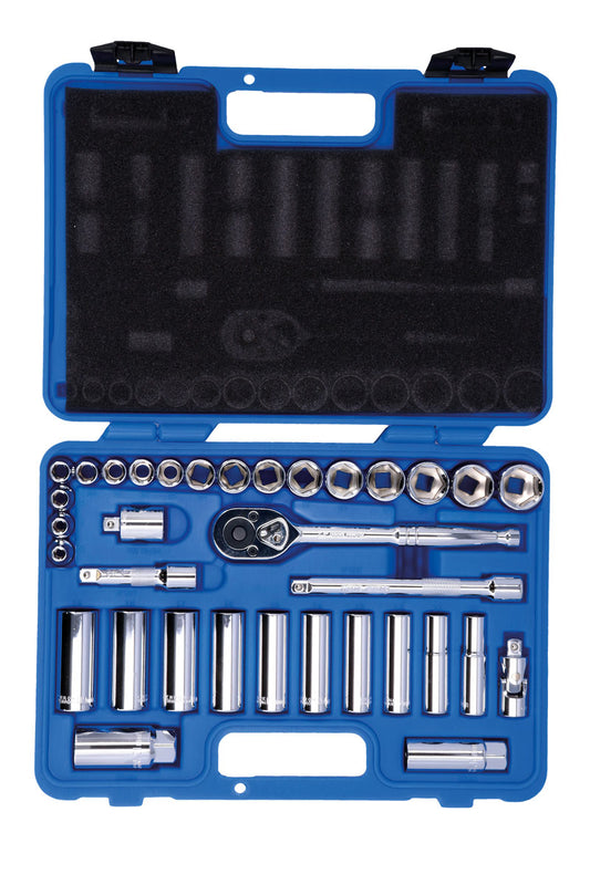 Laser Tools Mteric Socket Set 3/8"D Standard And Deep Single Hex 34pc 3496