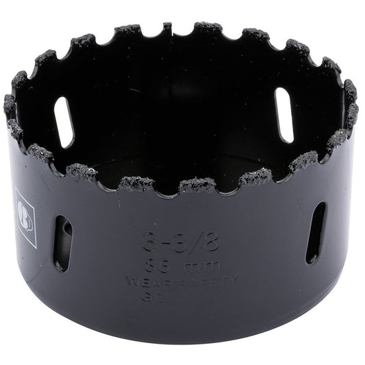 Draper Tungsten Carbide Grit Hole Saw 86mm Welded Tungsten Grit Rim 34961