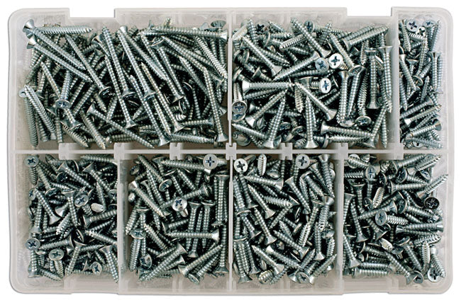 Connect Assorted Countersunk Pozi Self Tapping Screws 615pc 35003