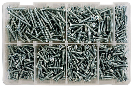 Connect Assorted Countersunk Pozi Self Tapping Screws 615pc 35003