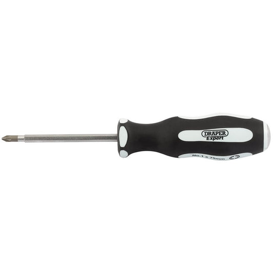 Draper Pound Thru Pozi Soft Grip Screwdriver No.1 x 75mm hexagonal blade 35227