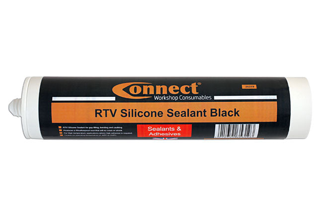 Connect 35319 RTV Silicone Sealant Black 300ml Cartridge Box - Pack 12