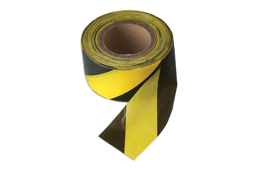 Connect Black & Yellow Barrier Tape 75mm x 500m Non Adhesive 1pc 35364