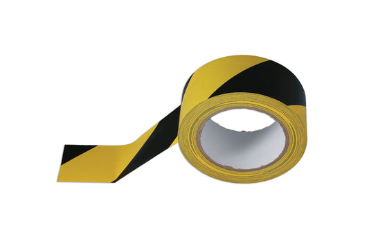 Connect Black & Yellow Barrier Tape 50mm x 33m Adhesive 1pc 35366