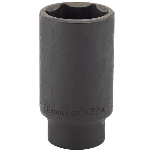 Draper 32mm Deep Impact Socket 1/2" Dr 6 Point Hex Chrome Vanadium Steel 35519