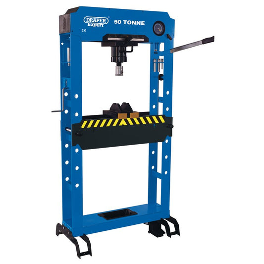 Draper Hydraulic Pneumatic Floor Press 50 Tonne & Pin Set And Two V Blocks 35582
