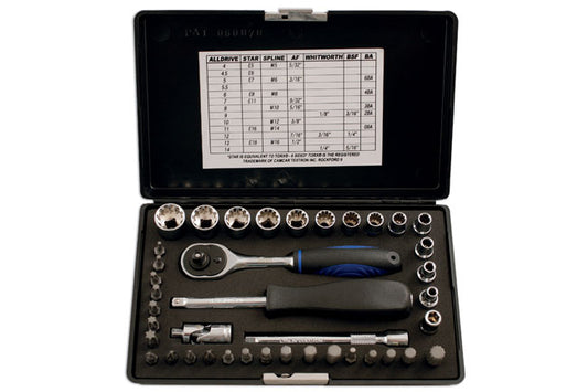 Laser Tools Alldrive Socket & Bit Set 1/4"D 40 pc 3568