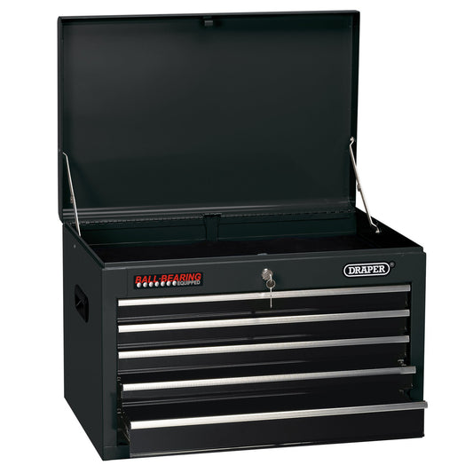 Draper Tool Chest 5 Drawer 660 x 445 x 430mm Black Powder Coated Two Keys 35737