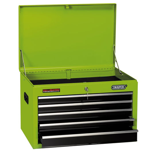 Draper Tool Chest 5 Drawer 26" Green Steel Foam Linings Heavy Duty 35739