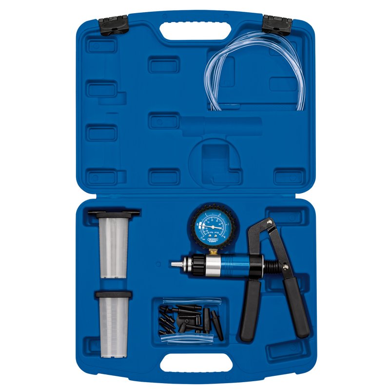Draper Vacuum And Pressure Test Kit 22 Piece Brake And Clutch Bleeding 35883