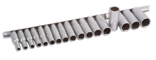 Laser Tools Metric Deep Socket Set 3/8"D 17pc Bi Hex From 6mm to 22mm 3657