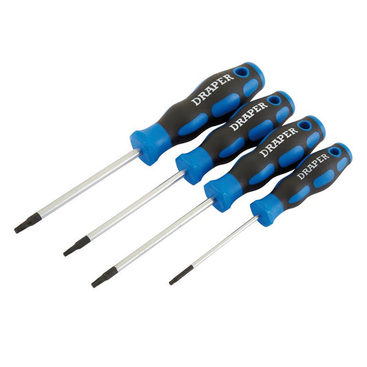 Draper Torx Star Soft Grip Screwdriver Set 4 Piece Sand Blasted Tips 36851