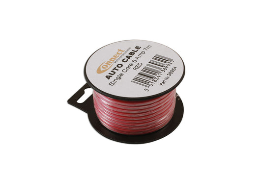 Connect Red Single Core Auto Cable 9/0.30 7m 36954