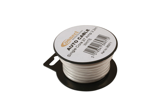 Connect Mini Reel Automotive Cable 27A White 2.2m 36971