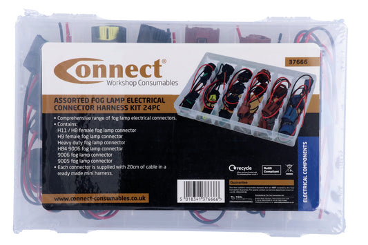 Connect Assorted Fog Lamp Harness Connector Kit 24pc 37666