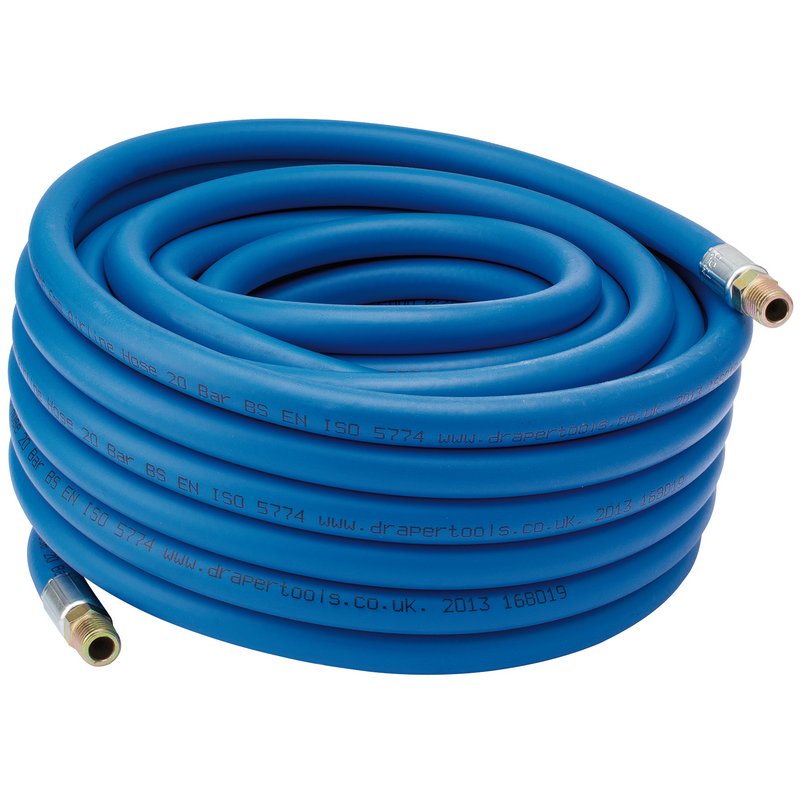 Draper Air Line Hose 15m 5/16" 8mm Bore 1/4" BSP Male Ends Blue 38332